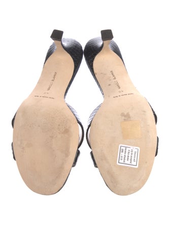 Manolo Blahnik Snakeskin Animal Print Slides