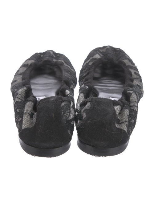 Manolo Blahnik Lace Lace Pattern Ballet Flats