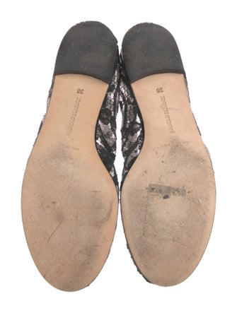 Manolo Blahnik Lace Lace Pattern Ballet Flats
