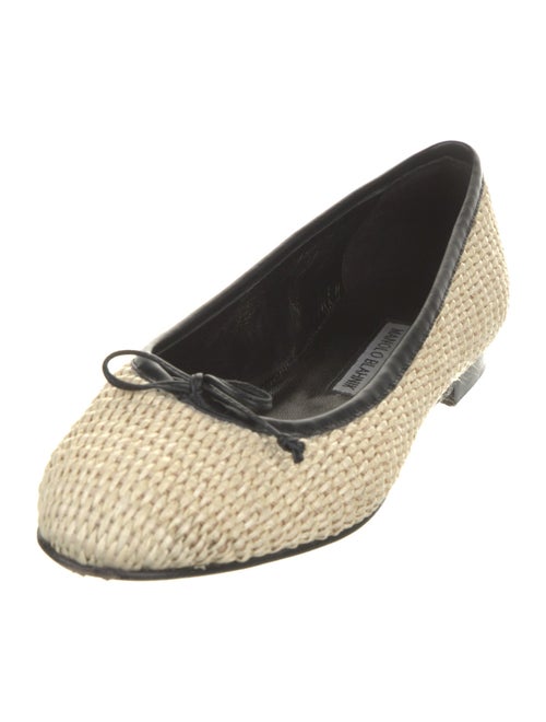 Manolo Blahnik Raffia Patterned Flats