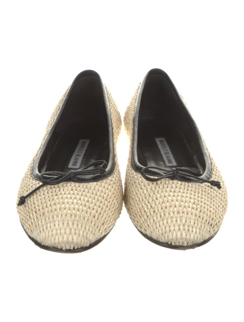 Manolo Blahnik Raffia Patterned Flats