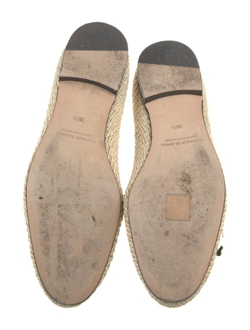 Manolo Blahnik Raffia Patterned Flats