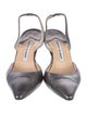 Manolo Blahnik Leather Printed Slingback Pumps
