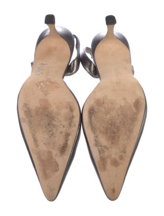 Manolo Blahnik Leather Printed Slingback Pumps