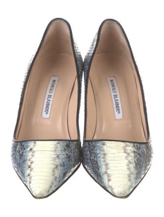Manolo Blahnik Snakeskin Animal Print Pumps