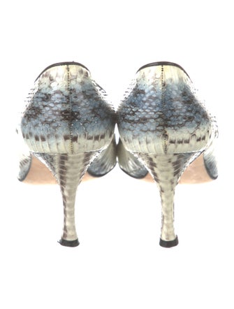 Manolo Blahnik Snakeskin Animal Print Pumps