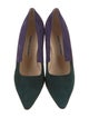 Manolo Blahnik Suede Colorblock Pattern Pumps