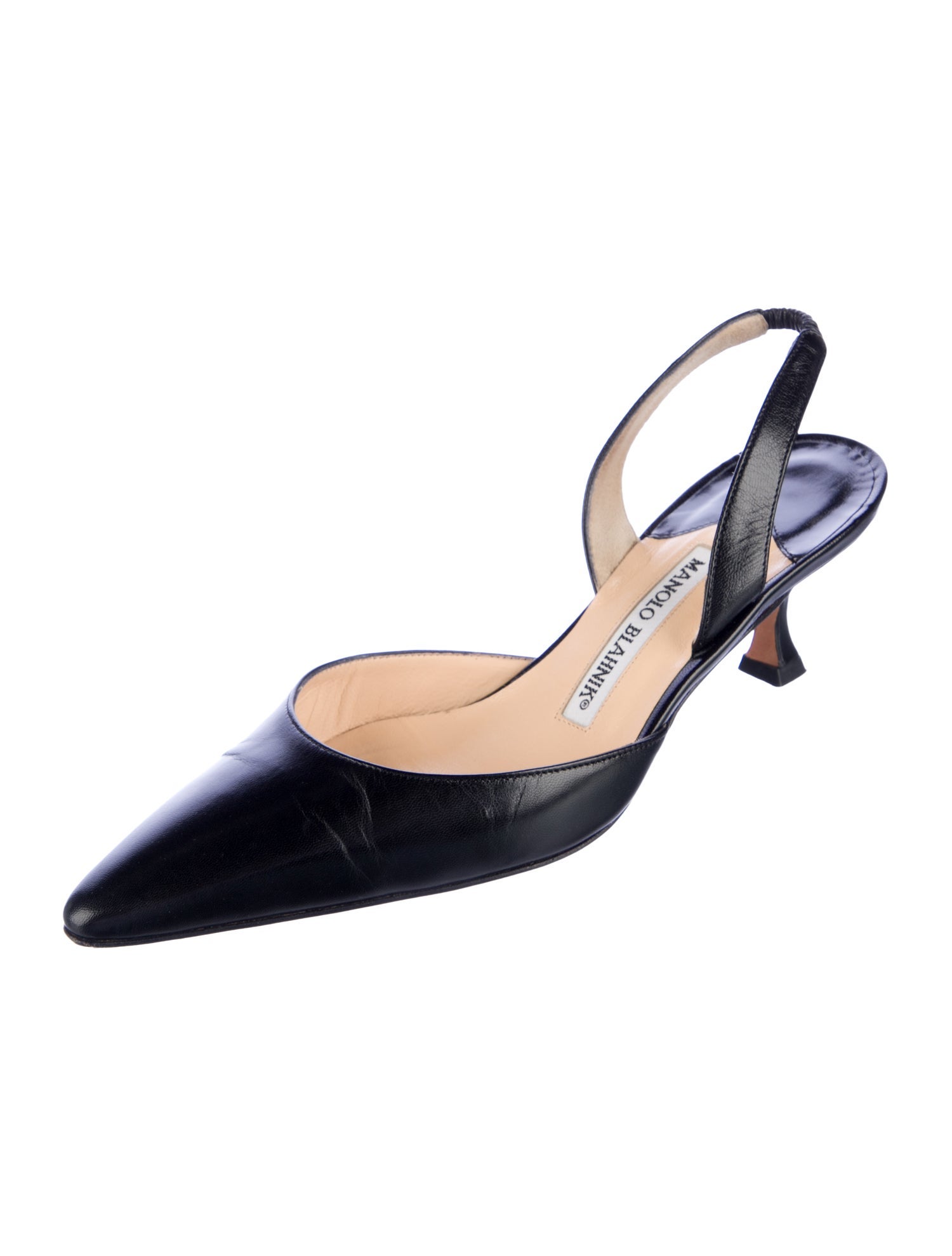 Manolo Blahnik Leather Slingback Pumps
