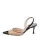 Manolo Blahnik Leather Colorblock Pattern Slingback Pumps
