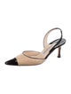 Manolo Blahnik Leather Colorblock Pattern Slingback Pumps