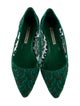 Manolo Blahnik Lace Lace Pattern Ballet Flats