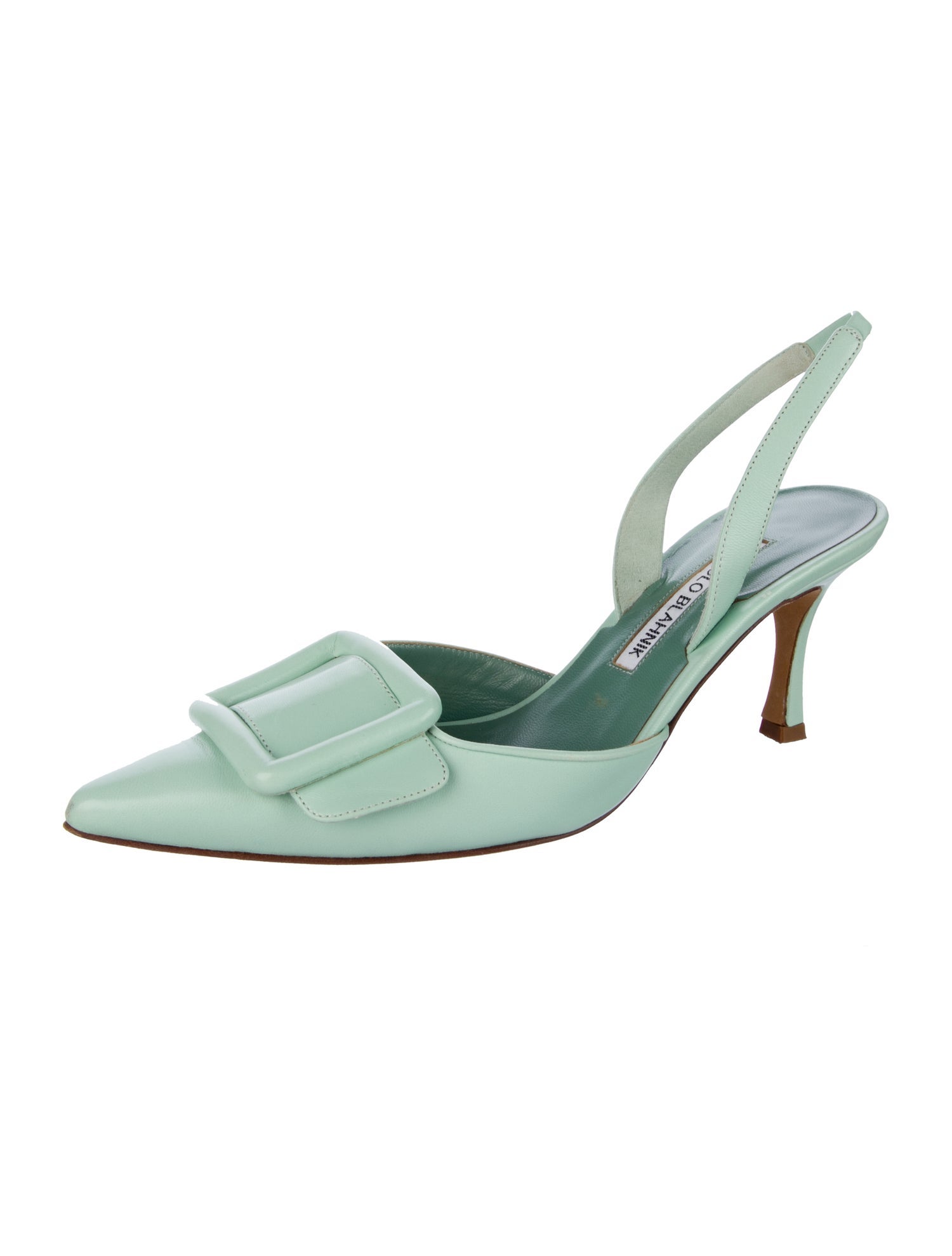 Manolo Blahnik Leather Slingback Pumps