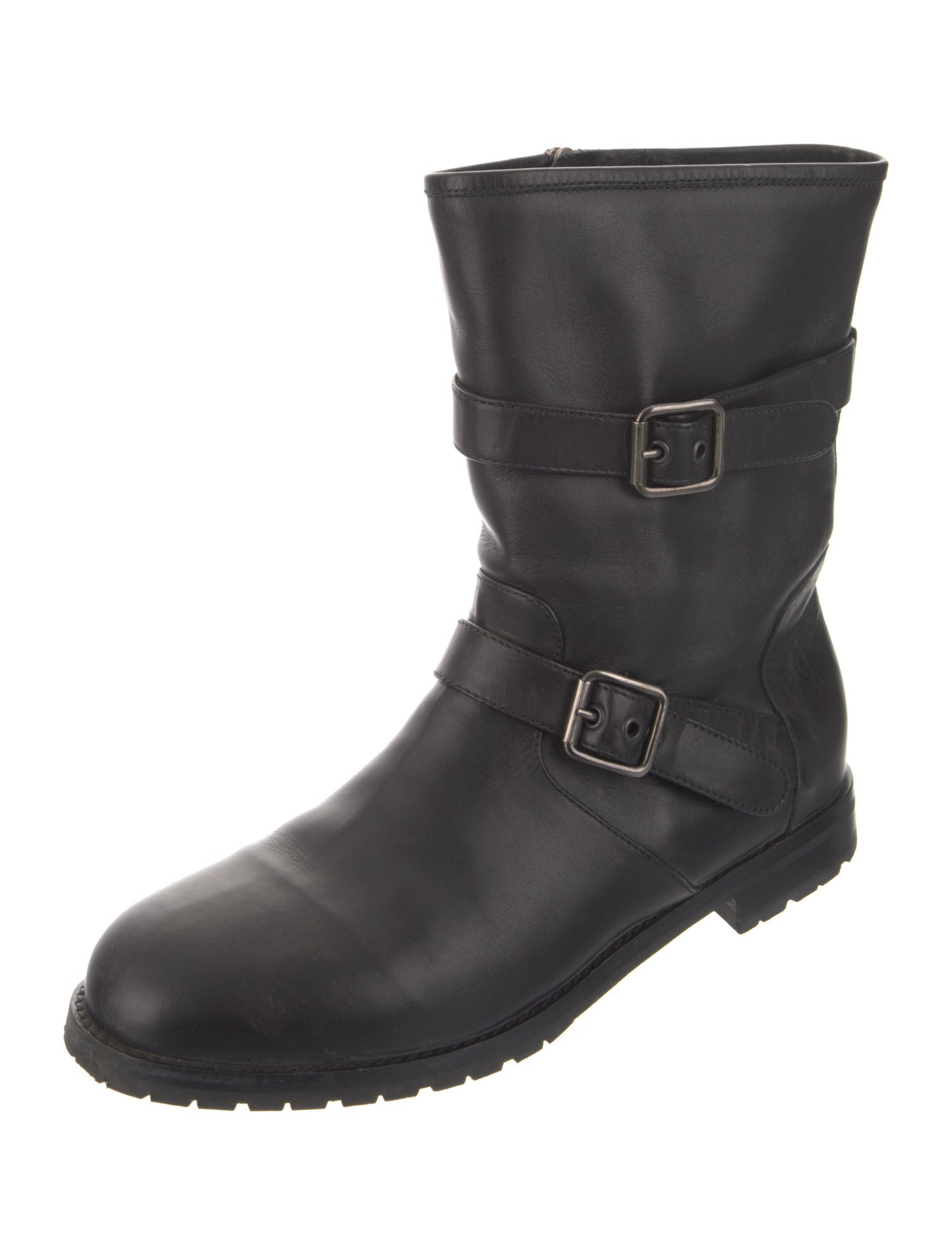 Manolo Blahnik Leather Moto Boots