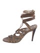Manolo Blahnik Suede Animal Print Gladiator Sandals