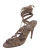 Manolo Blahnik Suede Animal Print Gladiator Sandals