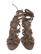 Manolo Blahnik Suede Animal Print Gladiator Sandals