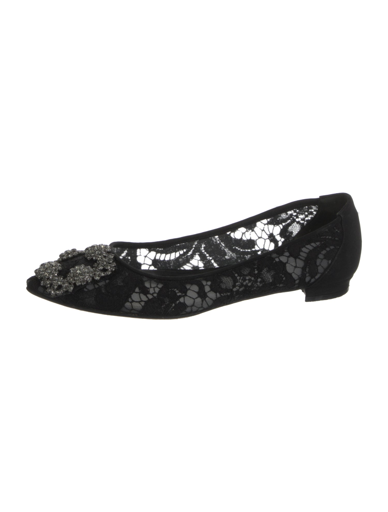 Manolo Blahnik Lace Lace Pattern Flats