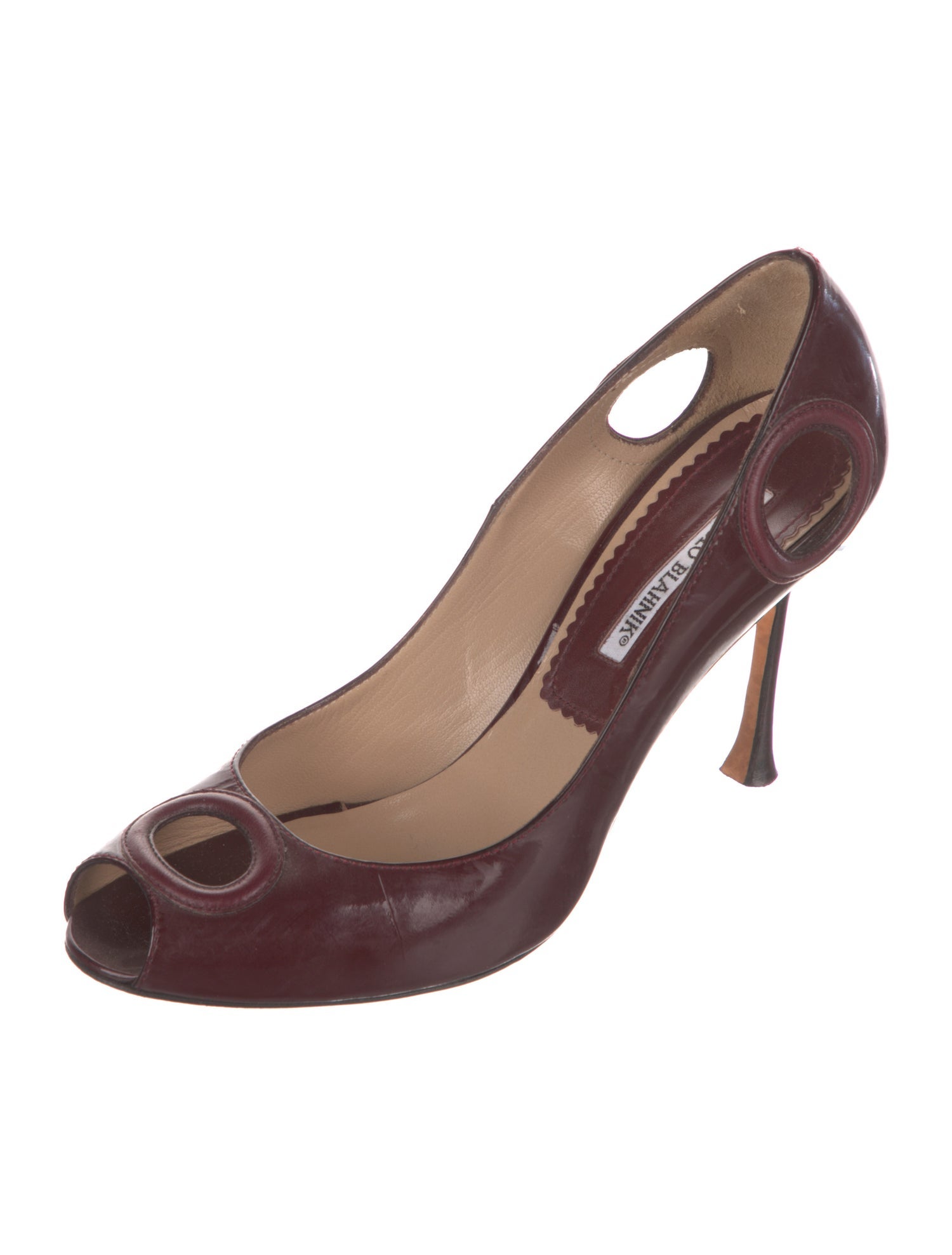 Manolo Blahnik Patent Leather Slingback Pumps