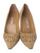 Manolo Blahnik Suede Lasercut Accents Pumps