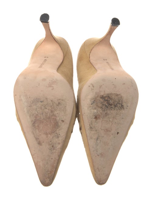 Manolo Blahnik Suede Lasercut Accents Pumps