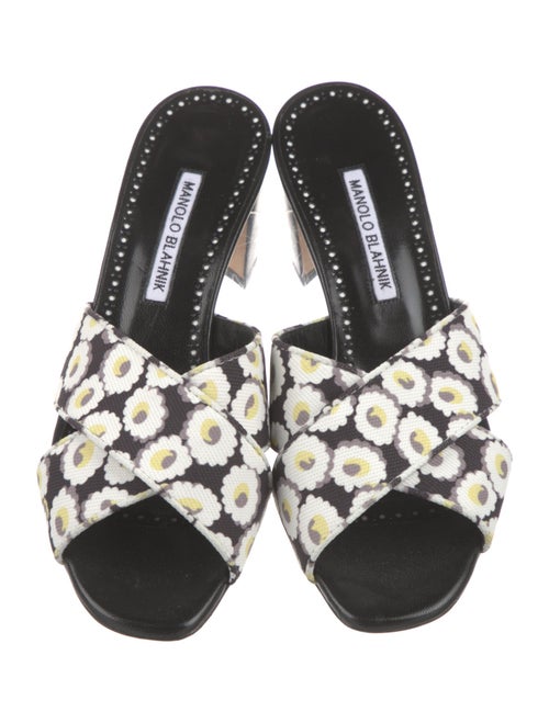 Manolo Blahnik Floral Print Slides
