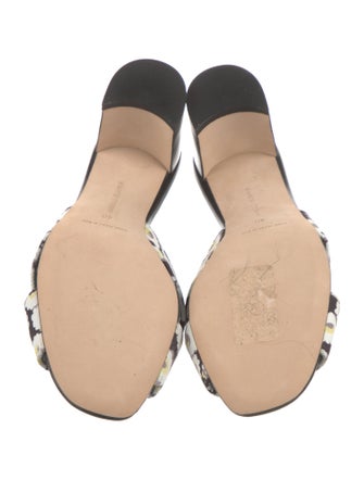 Manolo Blahnik Floral Print Slides