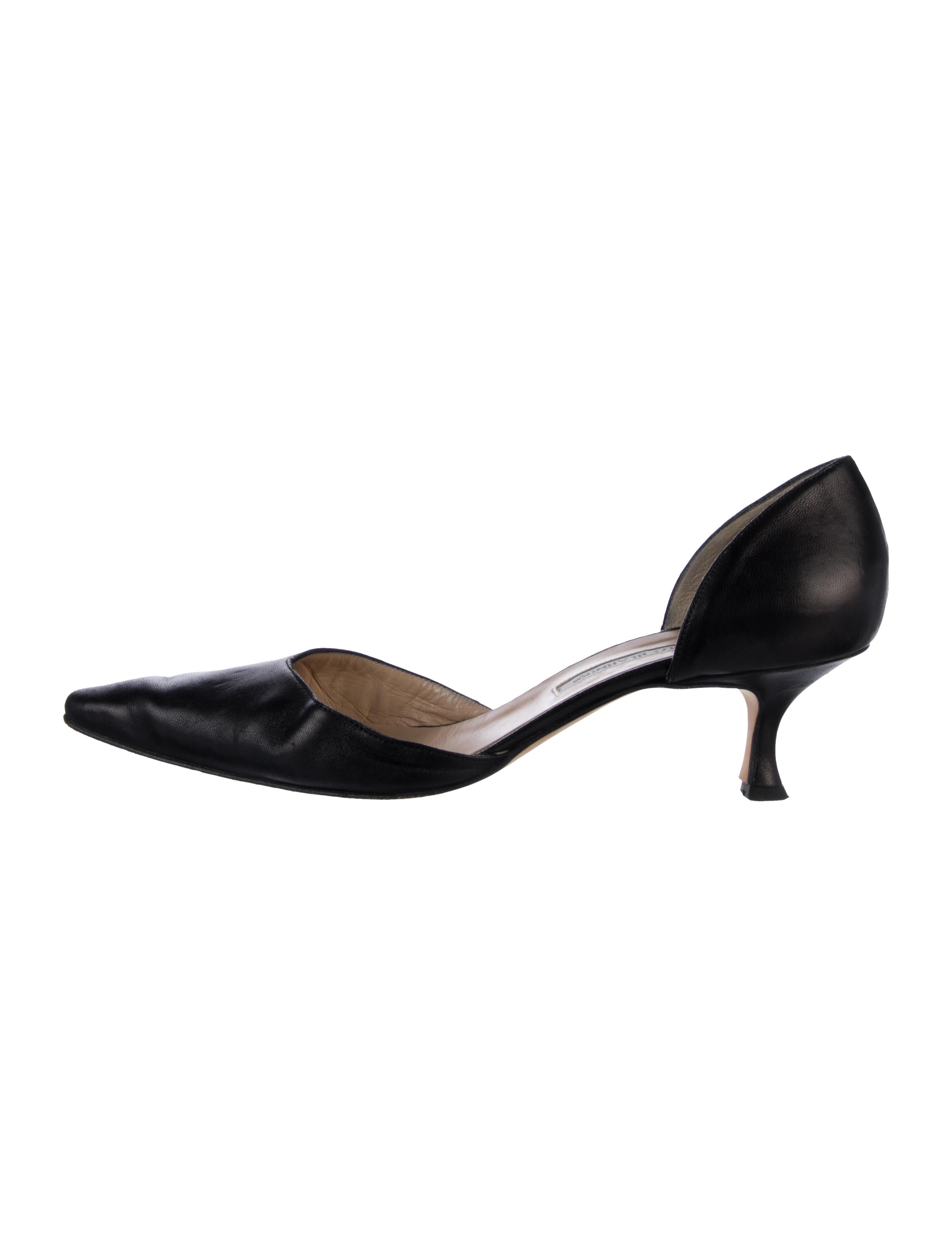 Manolo Blahnik Leather D'Orsay Pumps