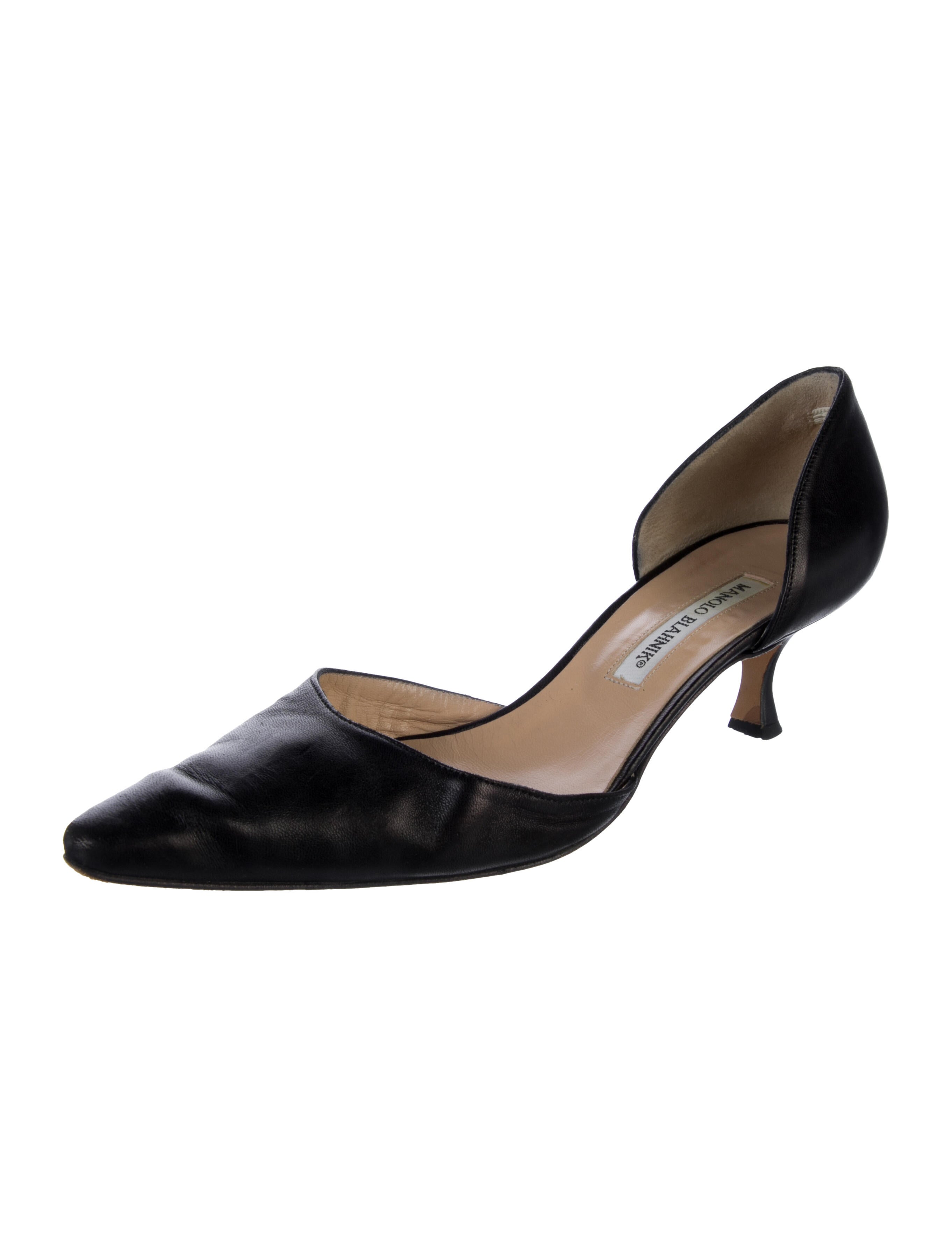 Manolo Blahnik Leather D'Orsay Pumps