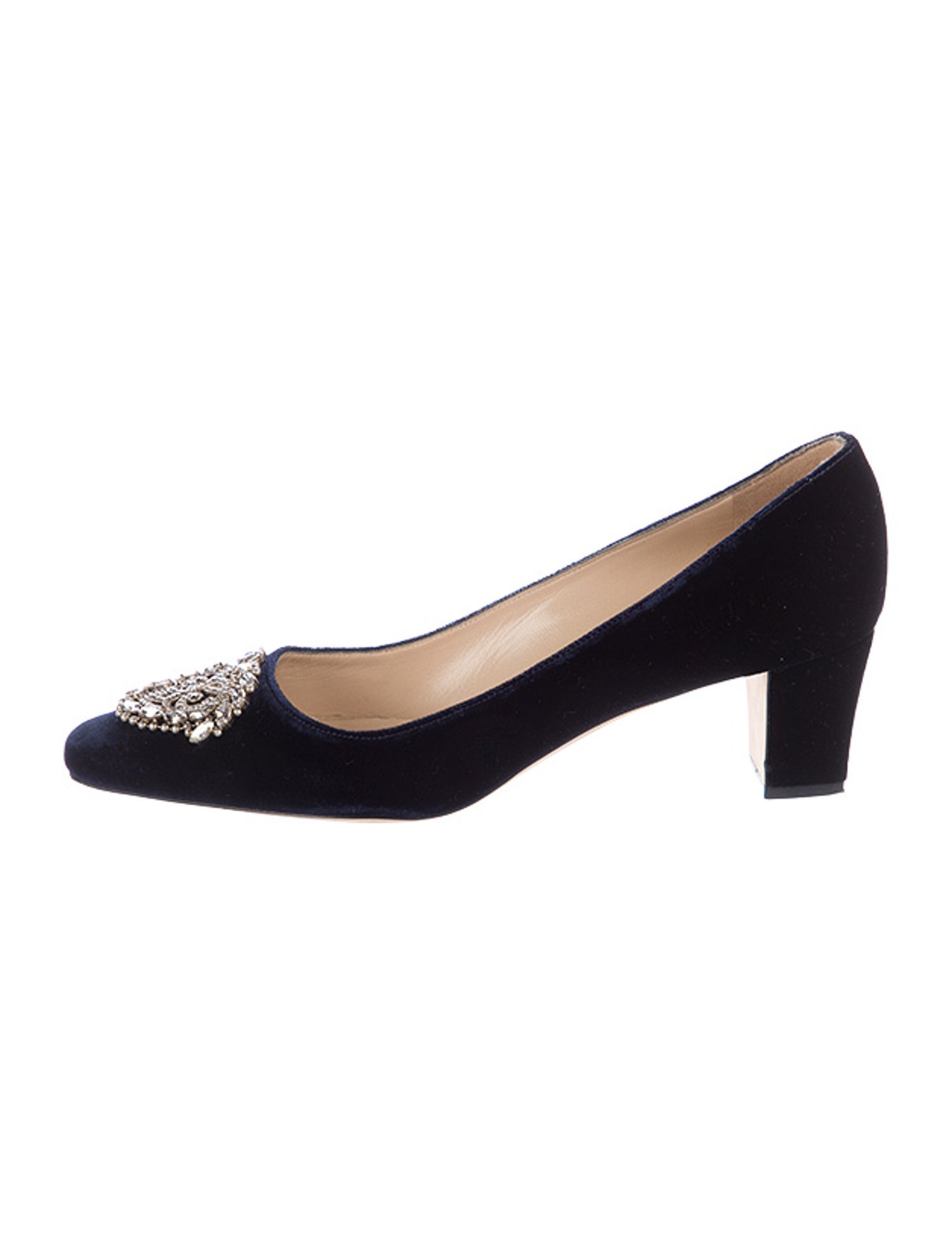 Manolo Blahnik Velvet Crystal Embellishments Pumps