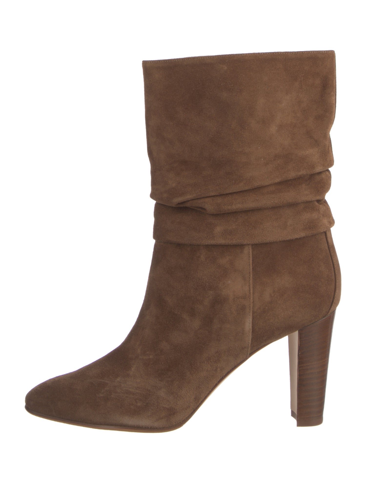 Manolo Blahnik Suede Leather Trim Embellishment Slouch Boots