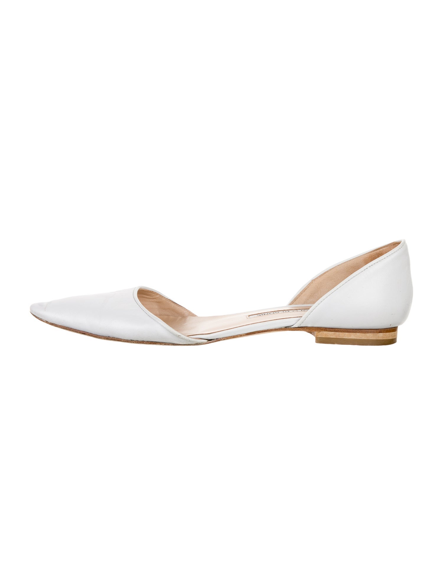 Manolo Blahnik Leather D'Orsay Flats