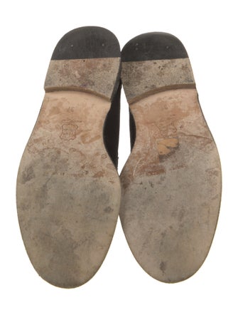 Manolo Blahnik Suede Leather Trim Embellishment Loafers