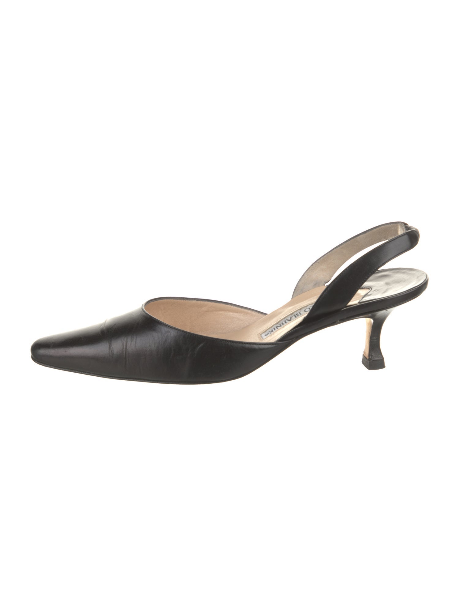 Manolo Blahnik Leather Slingback Pumps