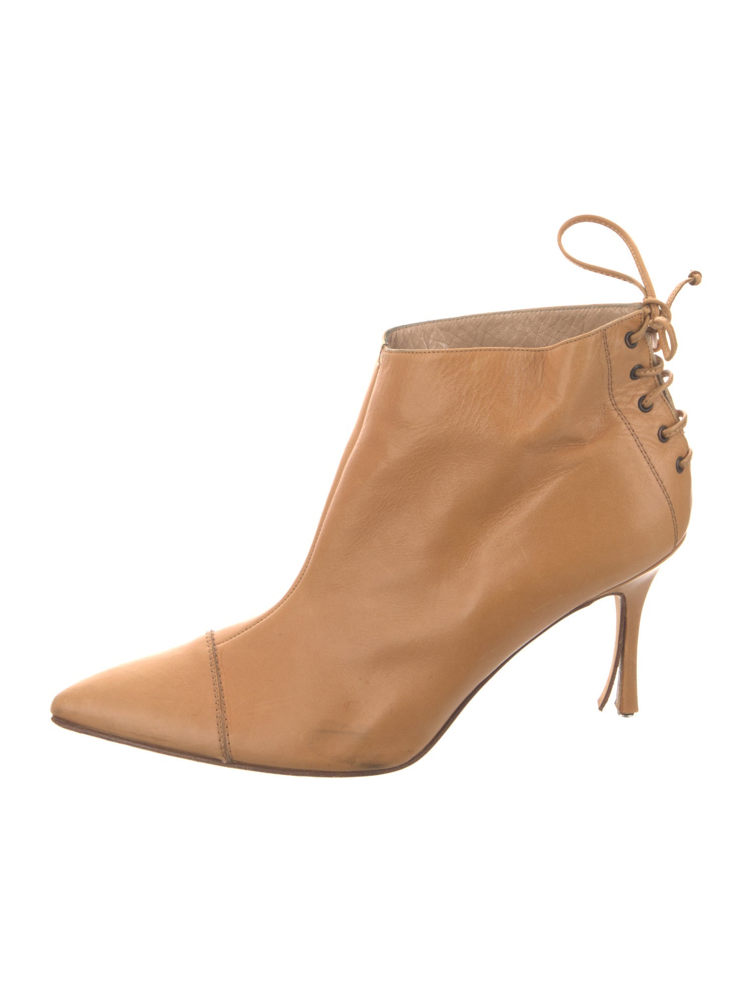 Manolo Blahnik Leather Lace-Up Boots