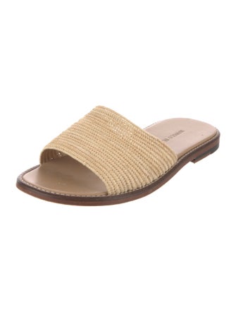 Manolo Blahnik Raffia Slides