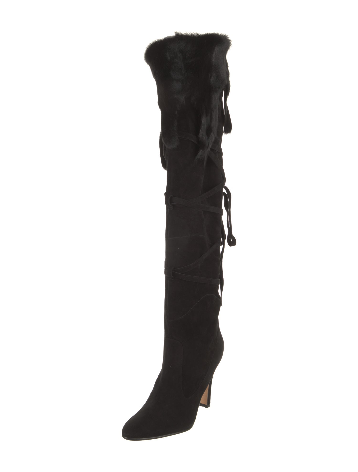 Manolo Blahnik Suede Lace-Up Boots