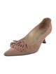 Manolo Blahnik Suede Bow Accents Pumps