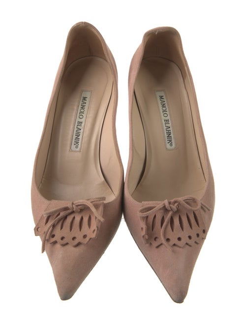Manolo Blahnik Suede Bow Accents Pumps