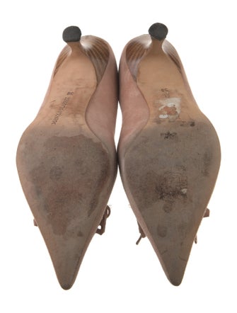 Manolo Blahnik Suede Bow Accents Pumps