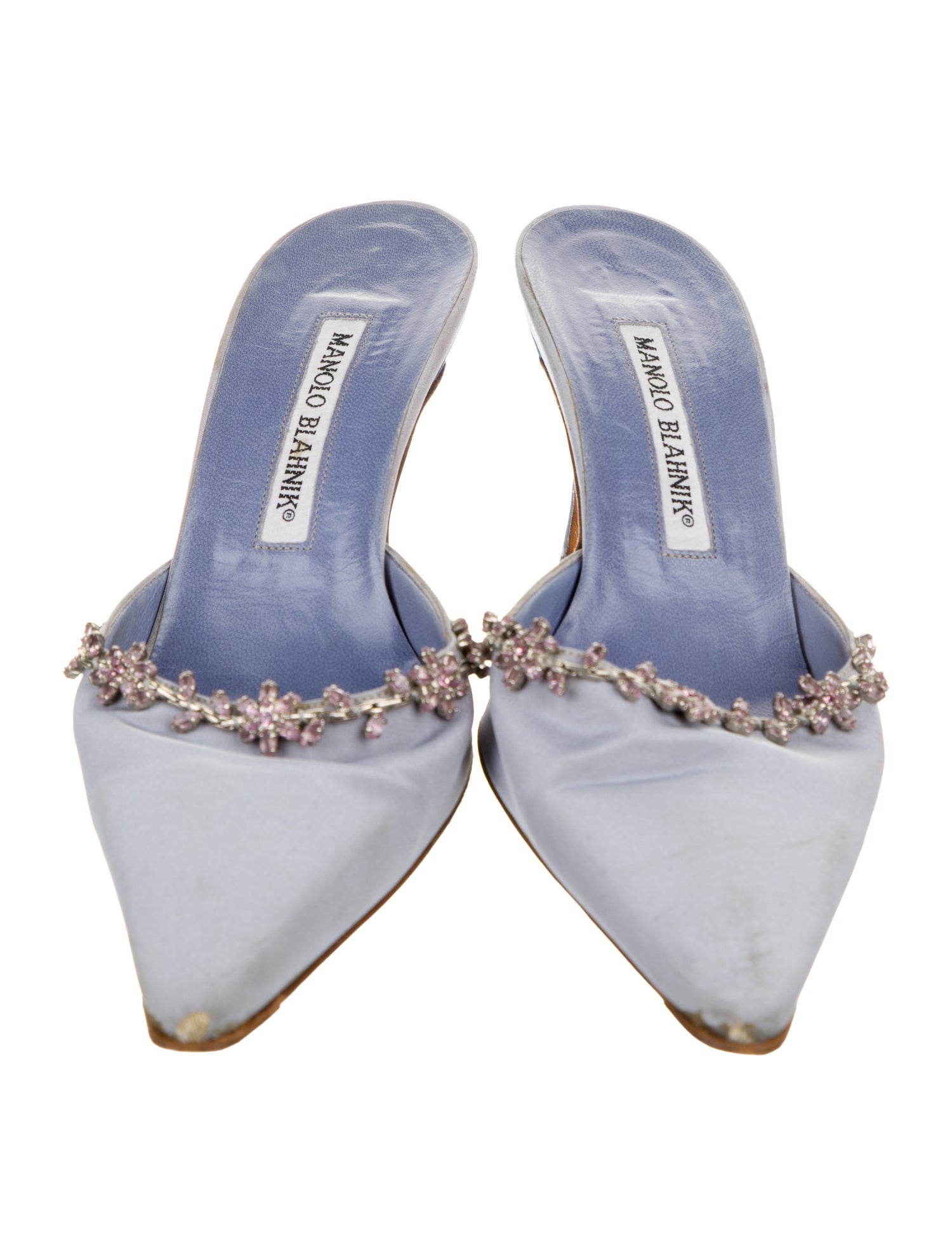 Manolo Blahnik Satin Mules