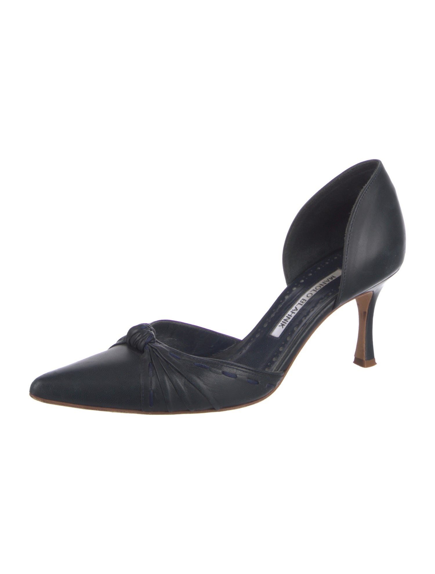 Manolo Blahnik Leather D'Orsay Pumps