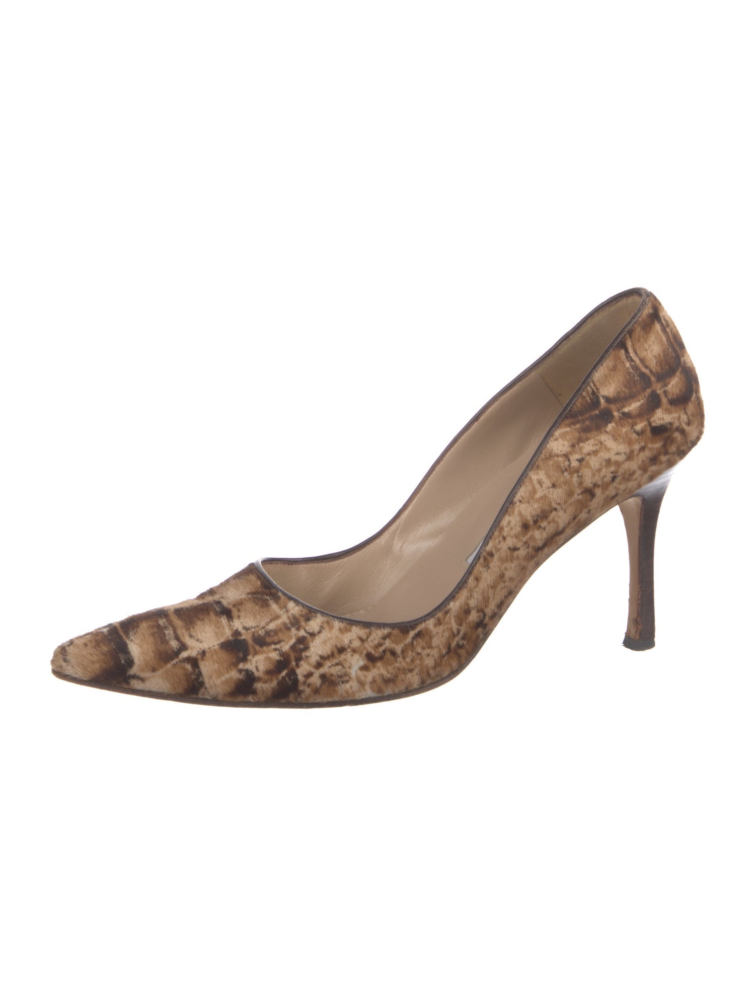 Manolo Blahnik Ponyhair Animal Print Pumps