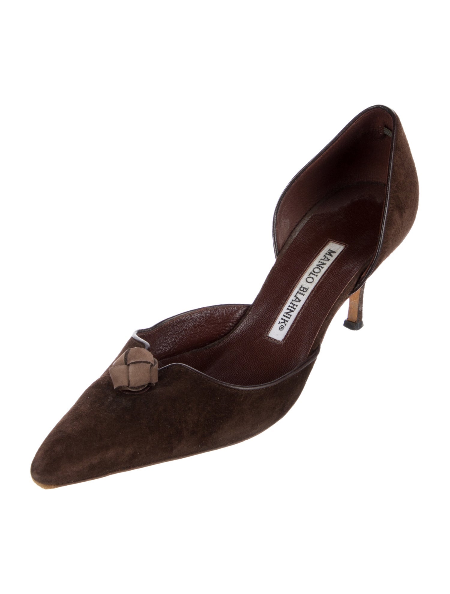 Manolo Blahnik Suede D'Orsay Pumps