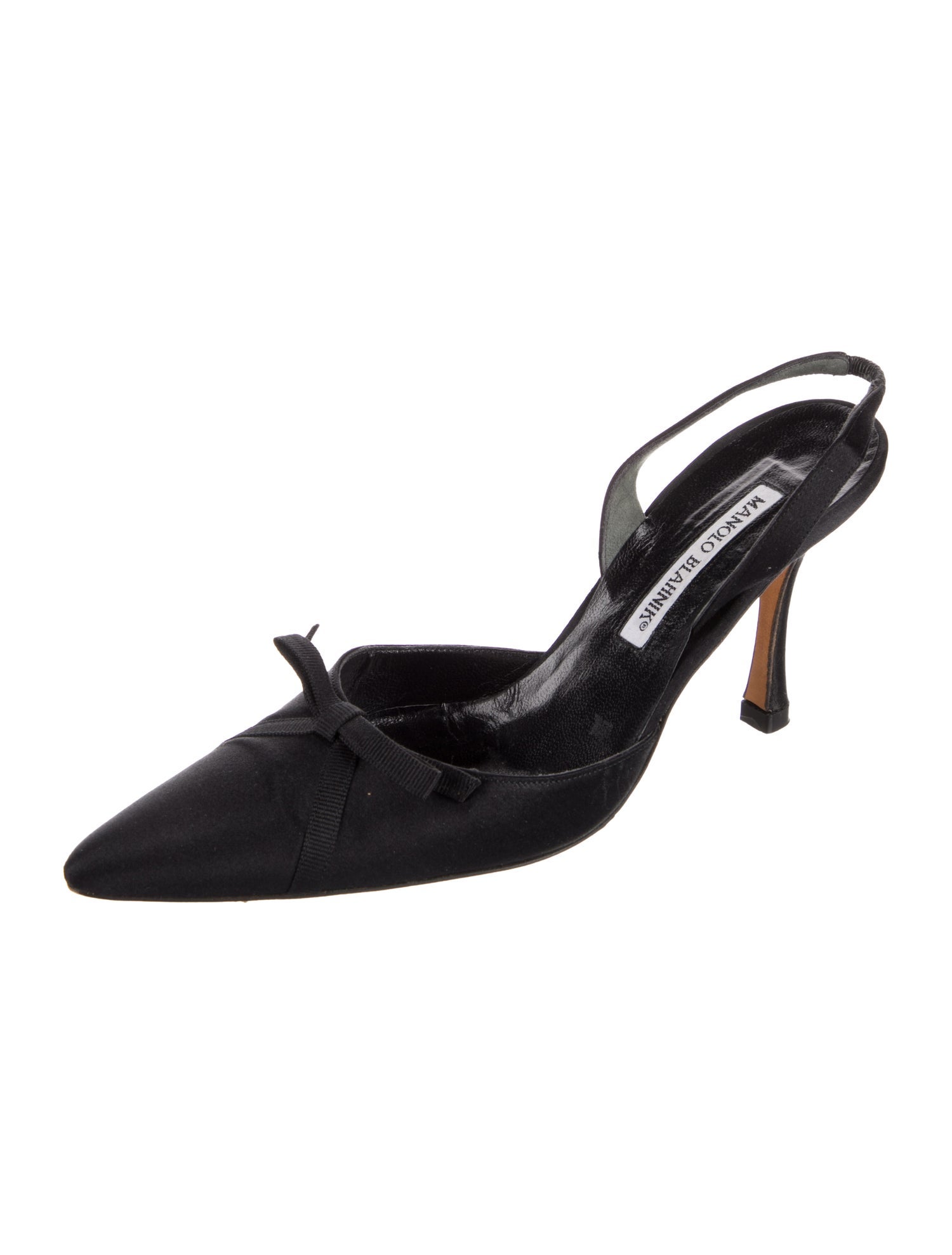 Manolo Blahnik Satin Slingback Pumps