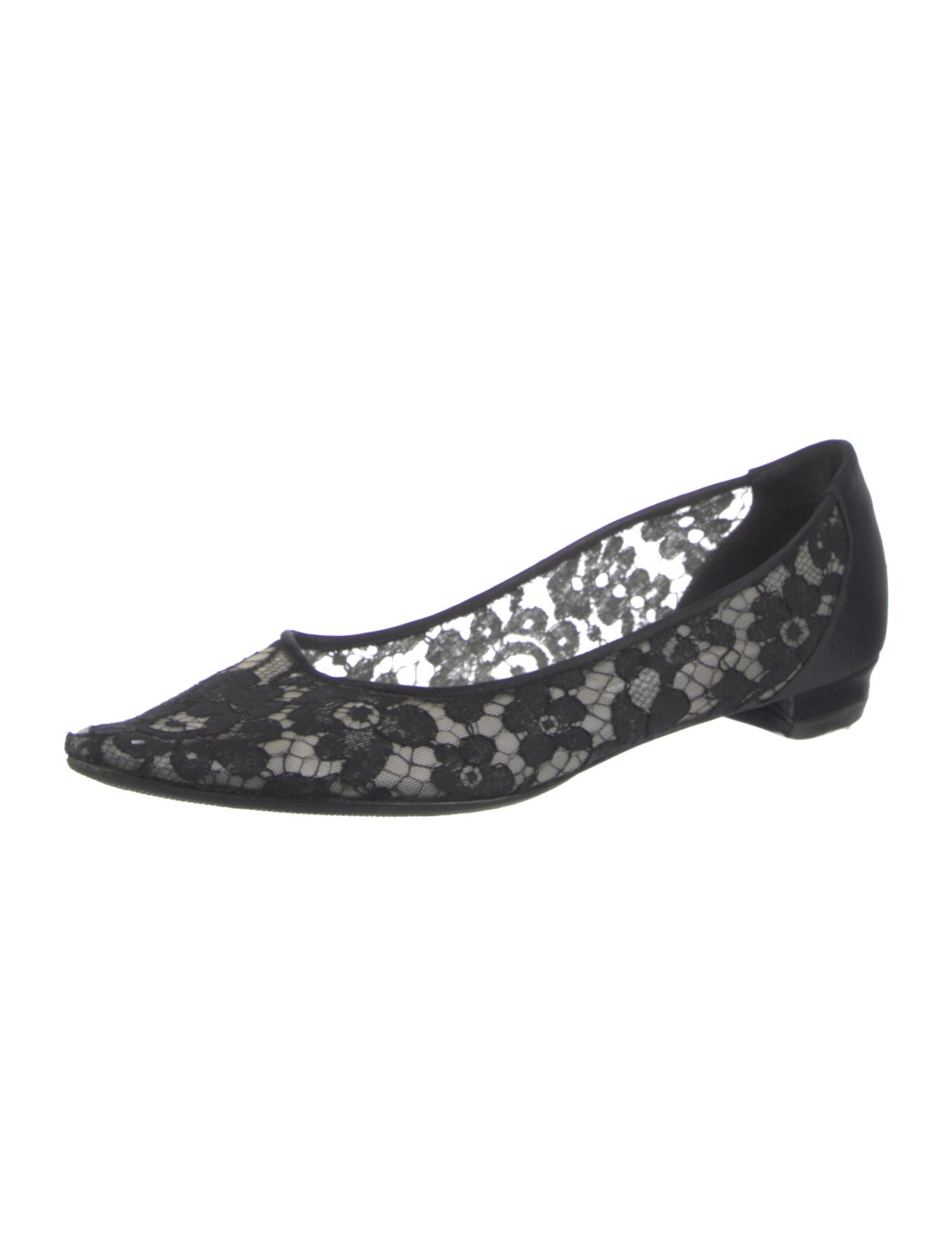Manolo Blahnik Lace Lace Pattern Flats