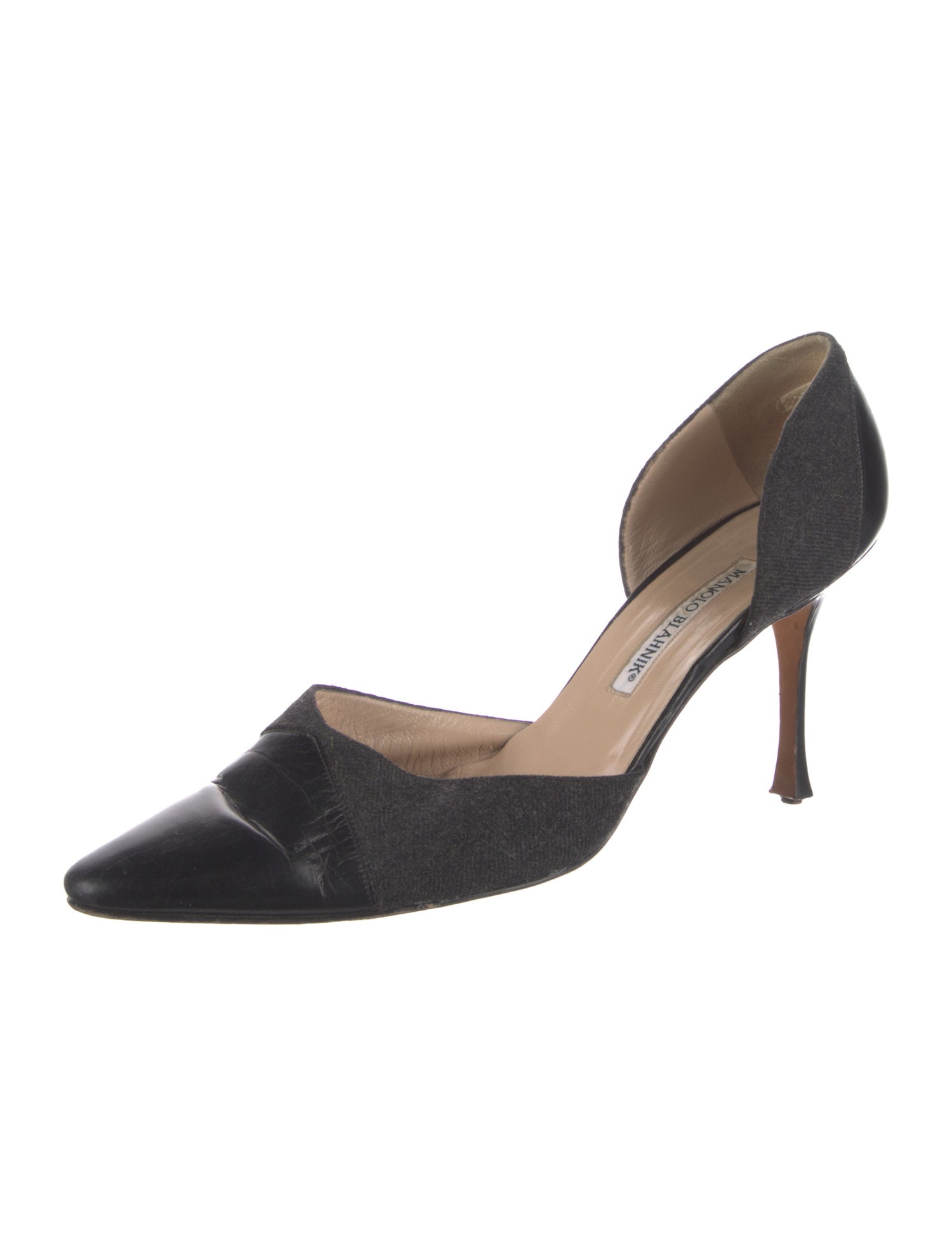 Manolo Blahnik Suede D'Orsay Pumps