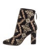 Manolo Blahnik Velvet Floral Print Boots