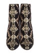 Manolo Blahnik Velvet Floral Print Boots