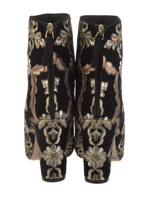 Manolo Blahnik Velvet Floral Print Boots