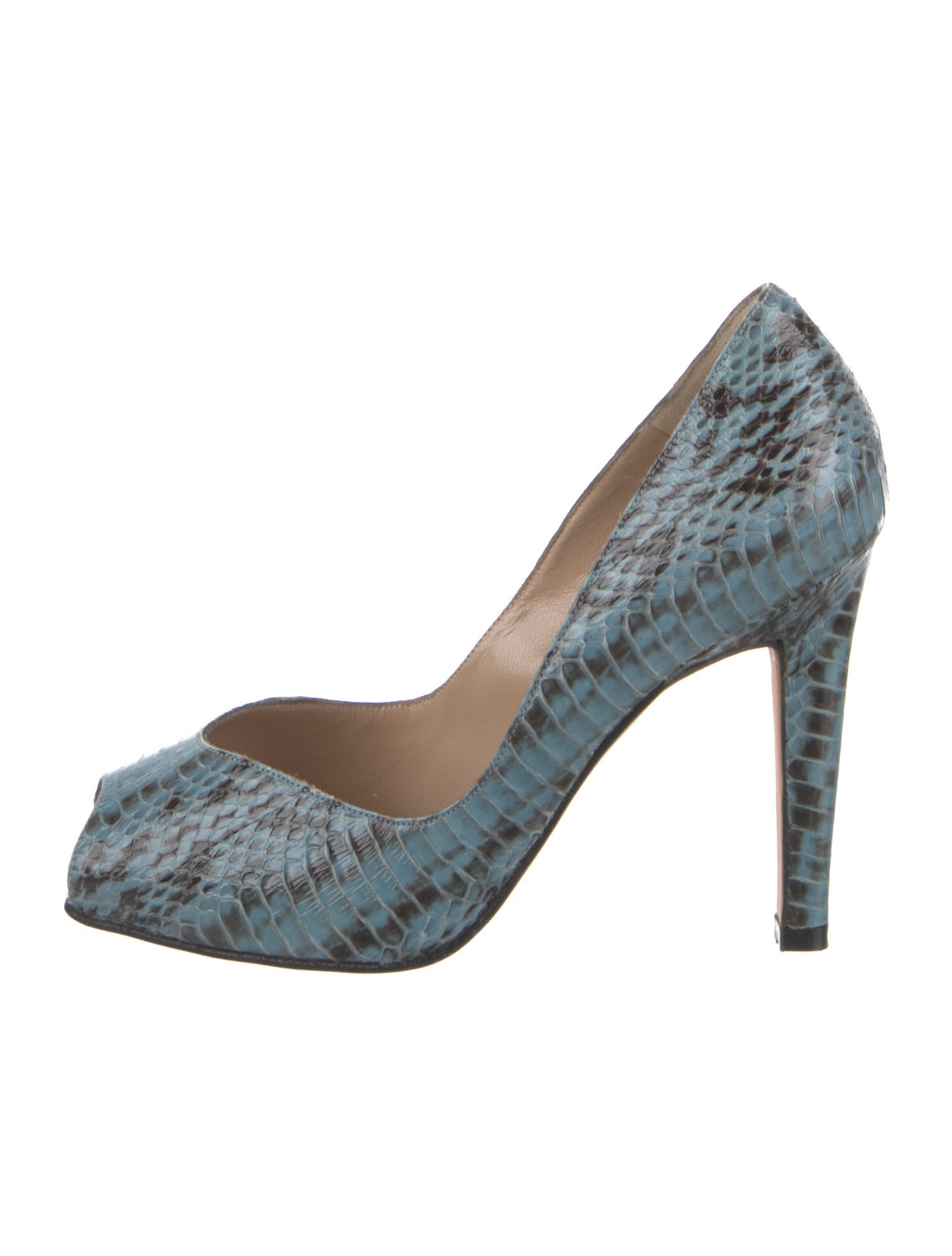 Manolo Blahnik Leather Animal Print Pumps
